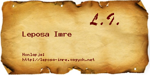 Leposa Imre névjegykártya